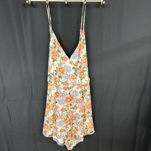American Eagle Outfitters Floral Top with Orange and Blue Accents